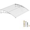 DAWNINGHOMM Pensilina da Esterno 80 x 120 cm - Tettoia per Porta d'Ingresso in Policarbonato con Staffe in ABS, Protezione da Pioggia, Neve e Raggi UV per Porta, Finestra e Terrazza