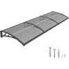 DAWNINGHOMM Pensilina da Esterno 120 x 300 cm - Tettoia per Porta d'Ingresso in Policarbonato con Staffe in ABS, Protezione da Pioggia, Neve e Raggi UV per Porta, Finestra e Terrazza