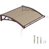 DAWNINGHOMM Pensilina da Esterno 80 x 120 cm Policarbonato Tettoia - Groove di Scarico, Protezione UV, Pioggia, Neve e Sole per Patio, Porta e Finestra