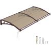 DAWNINGHOMM Pensilina da Esterno 100 x 200 cm Policarbonato Tettoia - Groove di Scarico, Protezione UV, Pioggia, Neve e Sole per Patio, Porta e Finestra