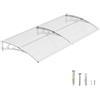 DAWNINGHOMM Pensilina da Esterno 100 x 150 cm - Tettoia per Porta d'Ingresso in Policarbonato con Staffe in ABS, Protezione da Pioggia, Neve e Raggi UV per Porta, Finestra e Terrazza