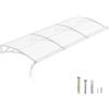 DAWNINGHOMM Pensilina da Esterno 80 x 300 cm Policarbonato Tettoia - Groove di Scarico, Protezione UV, Pioggia, Neve e Sole per Patio, Porta e Finestra