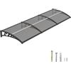 DAWNINGHOMM Pensilina da Esterno 150 x 300 cm - Tettoia per Porta d'Ingresso in Policarbonato con Staffe in ABS, Protezione da Pioggia, Neve e Raggi UV per Porta, Finestra e Terrazza