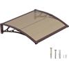 DAWNINGHOMM Pensilina da Esterno 80 x 120 cm - Tettoia per Porta d'Ingresso in Policarbonato con Staffe in ABS, Protezione da Pioggia, Neve e Raggi UV per Porta, Finestra e Terrazza