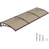 DAWNINGHOMM Pensilina da Esterno 100 x 300 cm - Tettoia per Porta d'Ingresso in Policarbonato con Staffe in ABS, Protezione da Pioggia, Neve e Raggi UV per Porta, Finestra e Terrazza