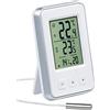 Pearl Termometro Ambiente: Termometro Digitale da Interno ed Esterno con Ora e Display LCD (termometro con Sensore Esterno Filo Elettrico)