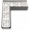 ZASEZOD Piccola Canaletta Di Scolo Acqua Piovana Inox 304 Con Griglia Rimovibile | Canale Di Scarico Stretto, Canalina Lineare Con Griglia Per Terrazza, Piscina, Giardino, Cortile(PL-250x65x65mm)