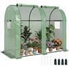 Outsunny Serra per Pomodori con 2 Porte a Rotolo 185x94x150 cm Verde | Serra da giardino, 4 finestre a rete, serra portatile per interni ed esterni
