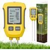 Mooroer Misuratore PH Terreno 5 in 1, Igrometro Digitale per Piante e Prato | Tester Suolo LCD Alta Precisione: Misura pH, Umidità, Fertilità, Temp e Luce. Ideale per Giardino, Piante in Vaso e Orto