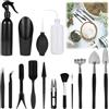 Seutmrou Set di 15 attrezzi per bonsai, mini strumenti per piante, strumenti da giardino, kit di avviamento per bonsai, mini attrezzi da giardino per giardinaggio, travaso, piante grasse, cura delle