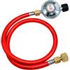 METER STAR Bottiglia di gas propano da 1LB e piccolo contenitore di butano - Set di regolatori regolabili con tubo da 80 cm, filettatura sinistra G1/4 pollici e filettatura universale girevole Flare