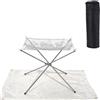 DHNEIYGC Braciere Portatile da Campeggio, Caminetto Pieghevole da Esterno in Rete di Acciaio Inox con Tappetino Protettivo e Borsa, per Giardino, Terrazza, Picnic e Barbecue, 56 cm