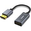 BENFEI attivo Adattatore da DisplayPort a HDMI 4K@60 Hz, DP DisplayPort a HDMI compatibile con HP, ThinkPad, AMD, NVIDIA, desktop e altro-Gray[Calotta in lega di alluminio]