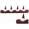 Tata Home Paraspiffero Porta Finestra Imbottito Salsicciotto con Gnomi Elfi di Natale in Stoffa Lunghezza 85 cm Scozzese Rosso Mod. Incanto