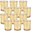 Yibang 12 bicchieri in vetro di mercurio, portacandele in oro macchiato, per tavolo, portacandele in vetro di mercurio, portacandele per tealight, decorazione per compleanni, feste, decorazioni per la casa