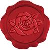 CRASPIRE 50 PZ Adesivi Sigillo di Cera Fiore di Rosa, 1 Scatola Timbro di Cera, Busta Autoadesivi Rossi 1.18 Pollici/30 mm per Biglietti D'Invito di Nozze