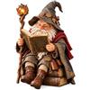 Generic Gnomo studioso errante, statuetta del mago della lettura incantata | Decorazione per amante dei libri con gnomo da lettura con artigianato in resina dettagliato, statua del mago fantasy per