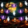 Rakiuty LEDs Luci Halloween Decorazioni,Luci della Festa di Halloween Fantasmi,Fantasma per Decorazioni di Halloween Funziona a Batteria,Halloween Guirnalda Luces Pipistrello Fantasma Zucca