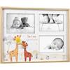 Instant Project Cornice Multipla in Legno Mascagni Casa 3 Foto 10x15 - Portafoto con Giraffe e Scritta Sei il Mio Supereroe - Cornice da Parete per Cameretta Bambini, Battesimi, Nascite, Primo Compleanno