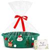 lttorjf Set di cesti regalo natalizi in corda di cotone con nastro, sacchetto e | Cesto natalizio vuoto, 30 x 20 x 12 cm, decorazioni natalizie, ideale da riempire con regali, dolci e decorazioni.