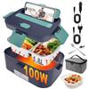 Czoele 100W ScaldavivandeElettrico Portatile 1,8L Lunch Box 3 in 1 12V 24V 220V Scalda Vivande per Auto Camion e Ufficio Schiscetta Pranzo Riscaldabile (H)