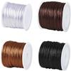 Craftdady 4 rotoli di filo di nylon da 2 mm, cordino rattail in raso, corda per macramè, marrone, nero, bianco, cordino per braccialetti per la creazione di gioielli