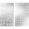 NICENEEDED 2 Pezzo di Stencil per Incisione in Metallo, Moi e Stencil per Caratteri Alfabetici con Numeri e Lettere Minuscole per Incisione Tramite Pirografia