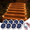 YiLaie Faretti Segnapassi 20 LED Solare Esterno, Attaccare al Bordo con Biadesivo | 8 Luci Solari Giardino Adesive 10cm Bianco Valdo IP67, Crepuscolare Calpestabile Carrabile Piscina Scale Vialetto Pavimento