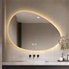EYTVYUWPT Specchio Da Parete A Goccia A LED Con Illuminazione Regolabile A Tre Colori (3000K-4000K-6000K), Antiappannamento, Interruttore Touch, Specchio For Bagno(Anti-fog,70x90cm)