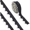 WEBEEDY 4,5 m di nastro decorativo con occhielli, nero, larghezza 1,5 cm | Nastro con occhielli, con anelli a D, in metallo argentato, per abbigliamento, corsetti, camicie, abiti, gonne