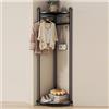 ZFUCMAYL Appendiabiti Angolare Mobile, Appendiabiti Da Ingresso In Acciaio Al Carbonio Con Spazio Di Archiviazione, Appendiabiti Indipendenti, Adatto For La Casa, La Camera Da Letto, Il Soggiorno(Black)