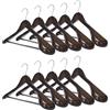 Liszton 10 grucce appendiabiti in legno massello per abiti - spalle extra larghe antiscivolo, gancio girevole a 360° - ideale per camicie, cappotti, giacche, pantaloni (noce, legno di alta qualità)