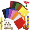 Teokantz Foglio di Cera d'Api con Stoppino e Stampo, 12 Colori, 20 x 20 cm, Lastre di Cera d'Api, Piastra di Cera d'api per Candele, Kit di Fogli di Cera d'Api per Feste e Compleanni