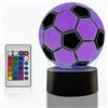 Steemjoey Lampada da notte a LED 3D, Calcio Lampada Notturna 3D Visiva | dell'illusione Ottica Con Telecomando 16 Cambiare Colore Touch USB Tavolo Calcio Regalo Giocattoli Decorazioni Bambini 7 8 9