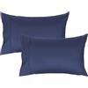 Lirex 2 Federe 50 x 80 cm, 100% Cotone Raso, Traspirante, Rinfrescante, Morbido per un Sonno di Qualità,Certificate Oeko-Tex, Federe con Chiusura A Busta, Blu Navy