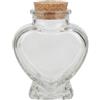 VANTOBEST Bottiglia di vetro trasparente a forma di cuore da 75 ml con tappo in sughero, mini bottiglia di vetro decorativa, mini bottiglia di vetro per messaggi, barattoli di vetro, piccole fiale dei