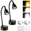 GORPENT Set 2 Lampada Lettura Camper 12V LED, Lampada Collo di Cigno Flessibile Touch Dimmerabile 3000K-6000K con USB, Lampada Parete per Camper Caravan Barca Van Camion