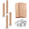 QUARKZMAN 10 Set Stoppini di Candele in Legno, 0.5 x 3.2 Pollici Stoppini Naturali in Legno Con Supporto a Forma di Croce Nuclei di Candele Forniture