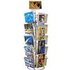 GERSO - Porta Cartoline ruotabile da Banco, 18 Scomparti 130x180mm Orizzontale e Verticale, Espositore per biglietti di auguri, supporto cartoline, adesivi, vendita al dettaglio, metallo argento