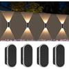 A.bigwhale Lampade solari esterni, illuminazione solare parete esterni, 4 pezzi luci da giardino a led illuminazione, luce solare impermeabile per recinzione parete patio giardino balcone decorazione