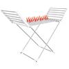 Todeco - Asciugatrice elettrica, stendibiancheria pieghevole per interni a piani - Dimensioni del prodotto ripiegato: 113 x 53 x 7 cm - Materiale: lega di alluminio - Classico, Bianco