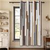 ggaimwf 107x160cm Tenda oscurante in legno Vintage Marrone Strisce verticali Rustico Tende con occhielli per finestre con isolamento termico per soggiorno camera da letto,1 pannello singolo