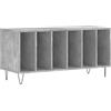 vidaXL Mobile Porta Dischi Grigio Cemento 100x38x48 Legno Multistrato