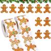 KOIROI 1000 Pezzi Adesivi Natale Pacchetti, Chiudi Pacco Natalizio, Omino di Pan di Zenzero, Adesivi Regalo di Natalizie, Etichette Adesive Natalizie per Confezioni Regalo, Decorazioni, Biglietti, Buste