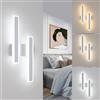 DELIPOP Applique da Parete Interno Bianco 32W 3600LM 3 Temperatura Colori | Lungo Lampada da Parete Moderna, 3000K/4500K/6500K Lampada a Muro in Acrilico per Camera da Letto Soggiorno Corridoio
