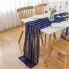 AOKSUNOVA Runner da Tavolo Chiffon Matrimonio 300x75 cm Blu Scuro | Runner da tavolo in chiffon poliestere, morbido e fluido, lavabile, ideale per matrimoni e decorazioni eleganti