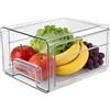 YNNHUDEEP Organizzatore per frigorifero - Cassetto portaoggetti per alimenti - 1 organizer impilabile per frigorifero - trasparente per riporre e organizzare la cucina