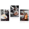 burkfeeg 3 Pezzi Caffè Bar Decorazione da Parete, 30x40cm Senza Cornice | Cucina e Sala da Pranzo - Moderni Quadri