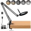 Soobuygoo Lampada da scrivania con lente d'ingrandimento 15x, con morsetto, lente in vero vetro, 84 LED, 5 modalità di colore, dimmerabile, lampada a LED con copertura antipolvere, caricatore USB, panno per la