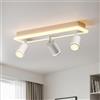 LVWIT Faretti da Soffitto Bianco, Faretto da Parete Interno GU10, Lampadario 3 Faretti Orientabili, Faretto LED Soffitto a Base Lunga Moderna, Plafoniera Camera da Letto (Senza Lampadina)